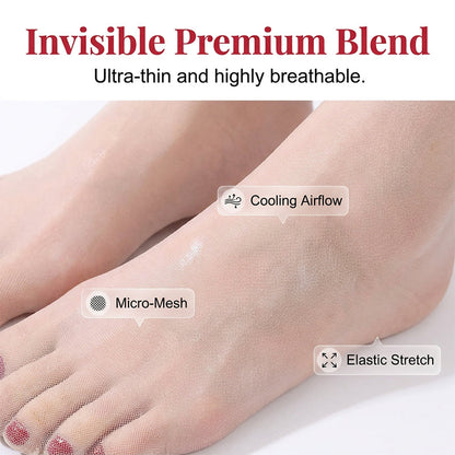 Instant Pedicure Sheer Stockings with Artificial Toenails