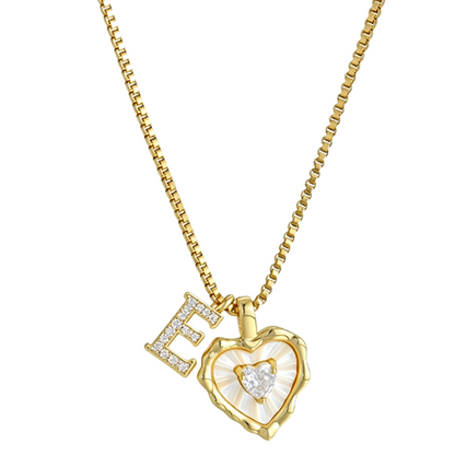 Heart Shaped Letters Micro Pave Chain Necklace