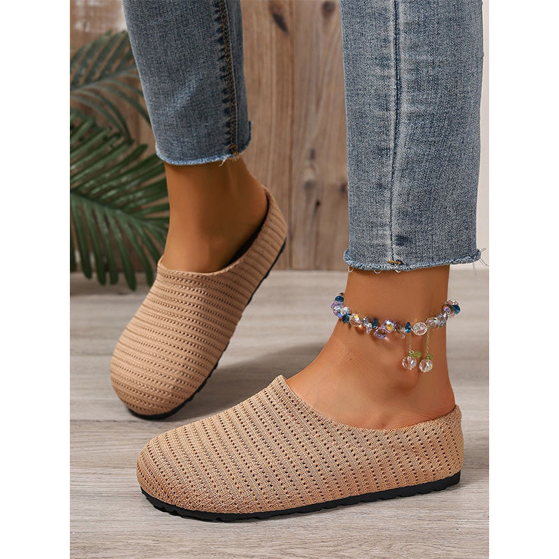 Women's Breathable Knit Slip-On Mules