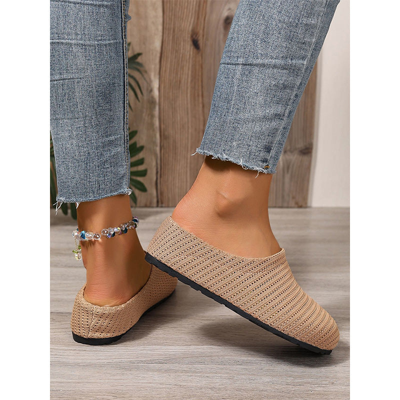 Women's Breathable Knit Slip-On Mules