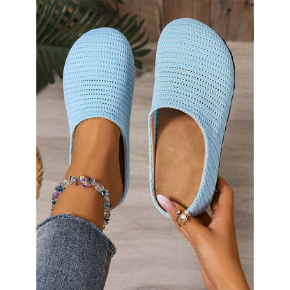 Women's Breathable Knit Slip-On Mules