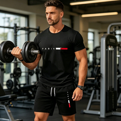 Men's Printed Top & Shorts 2-Piece Set