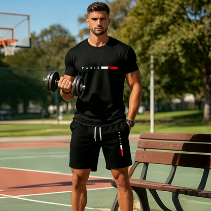 Men's Printed Top & Shorts 2-Piece Set
