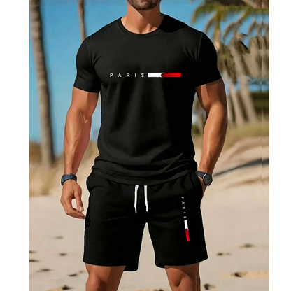 Men's Printed Top & Shorts 2-Piece Set