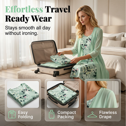 Women's Elegant Chiffon Dress & Cardigan 2-Piece Set