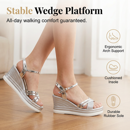 Women's Open Toe Ankle Strap Wedge Sandals
