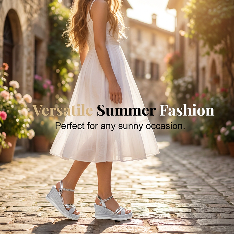 Women's Open Toe Ankle Strap Wedge Sandals