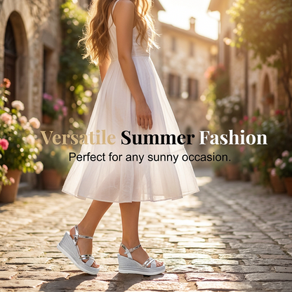 Women's Open Toe Ankle Strap Wedge Sandals