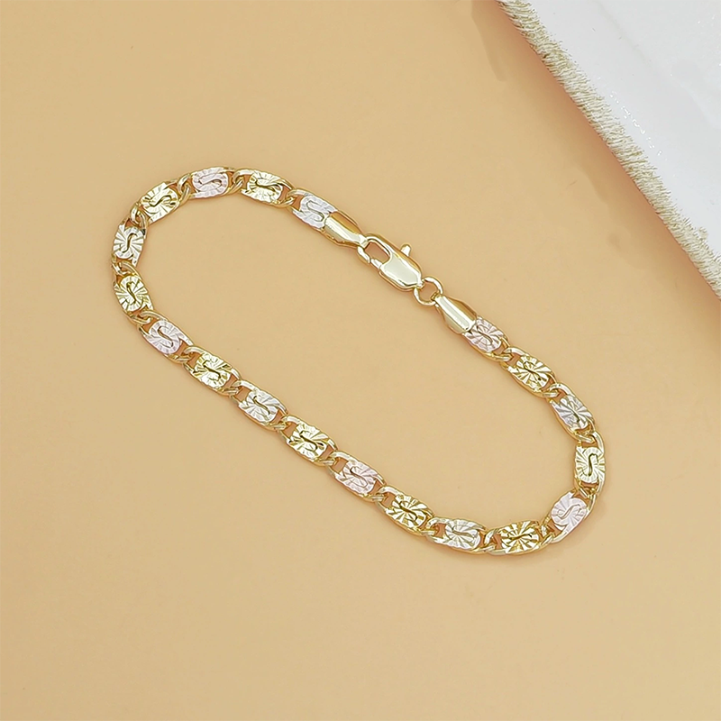 Unisex Tri-Color Link Bracelet