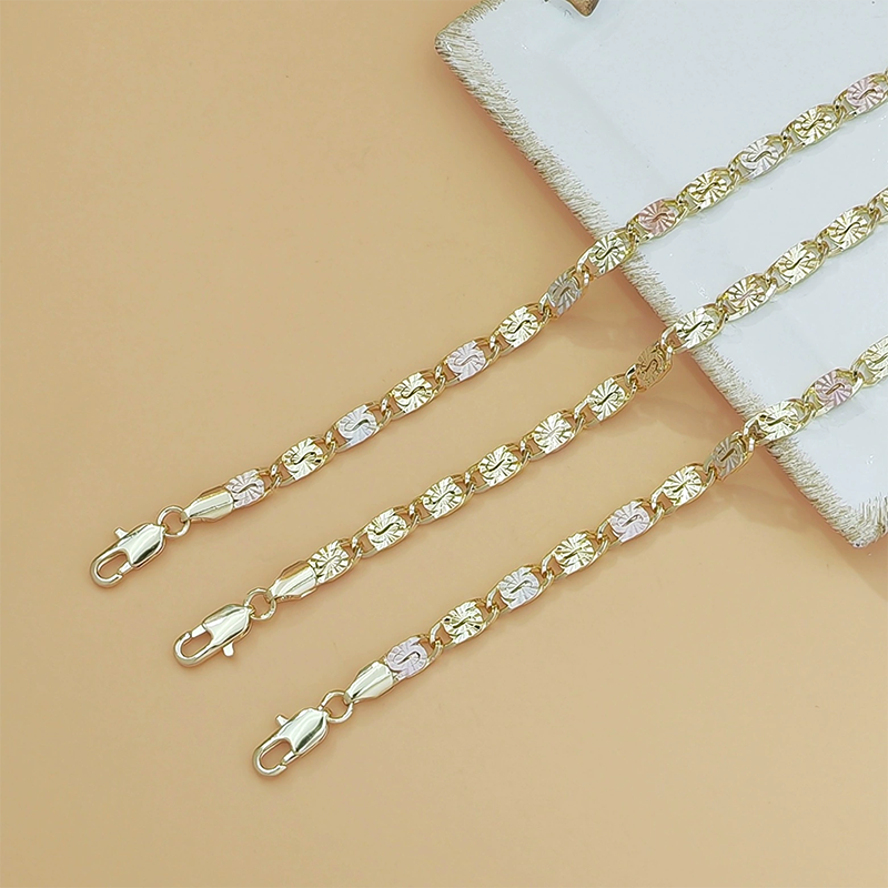 Unisex Tri-Color Link Bracelet