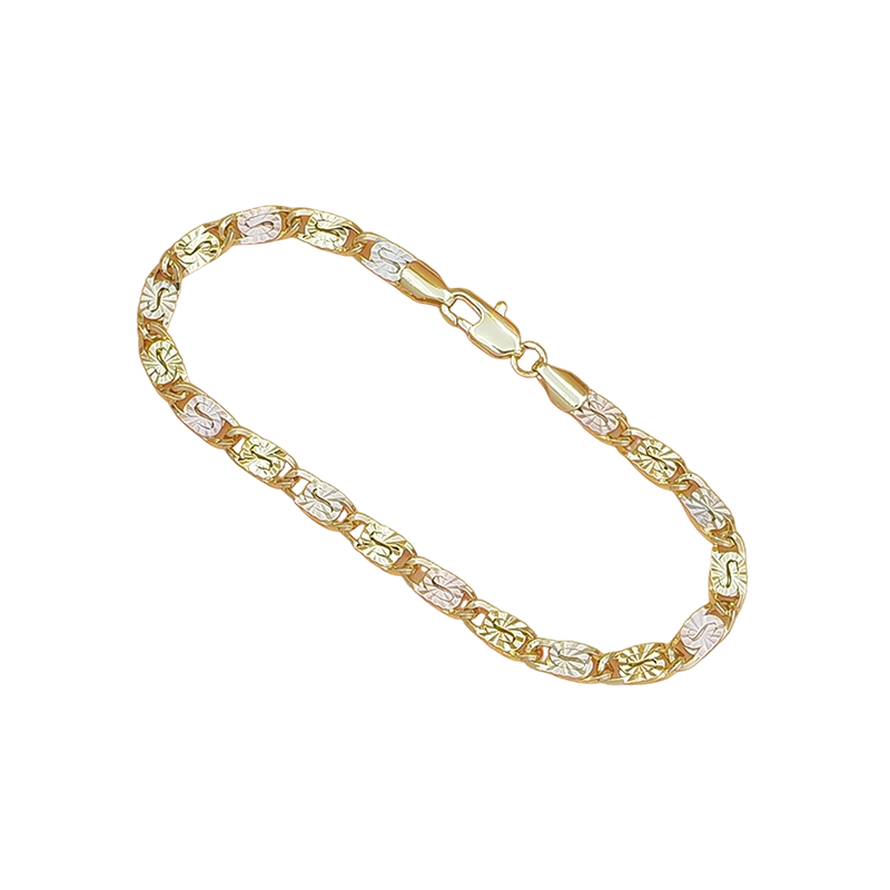 Unisex Tri-Color Link Bracelet