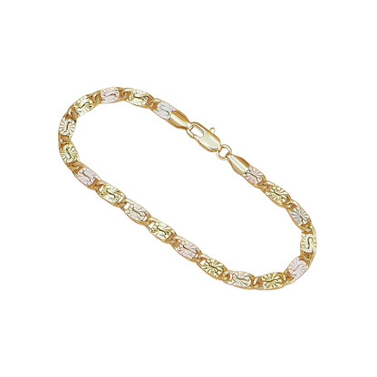 Unisex Tri-Color Link Bracelet