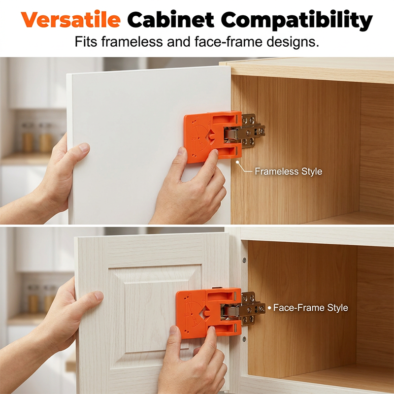 Cabinet Door Hinge Drilling Guide & Mounting Tool
