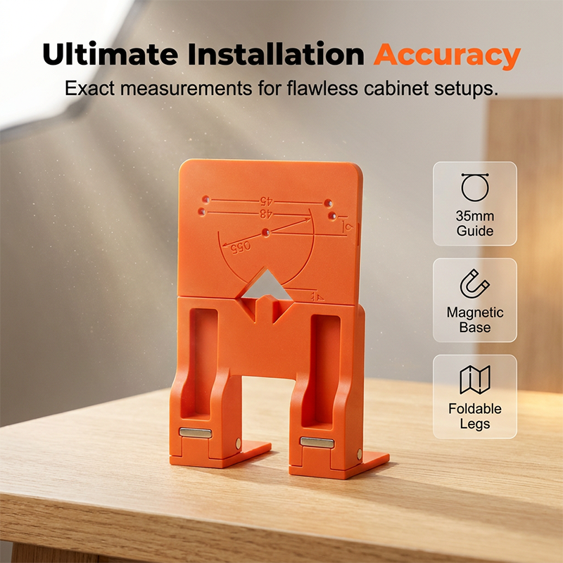 Cabinet Door Hinge Drilling Guide & Mounting Tool