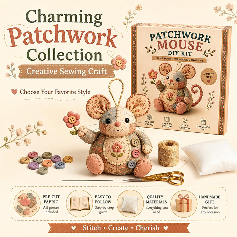 Handcrafted Vintage Mouse Plush Sewing Kit