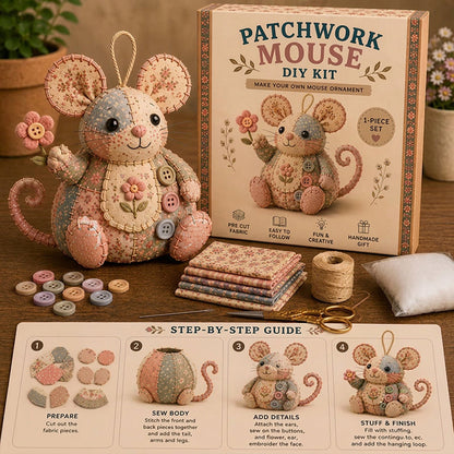 Handcrafted Vintage Mouse Plush Sewing Kit