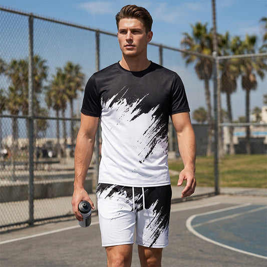 👕NOW 50% OFF! 💥 Men's Summer Dynamic Print Casual Set – 3D Brushstroke, Ultra-Soft, Ergonomic Fit ✨