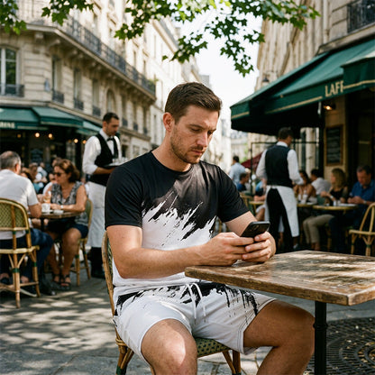 👕NOW 50% OFF! 💥 Men's Summer Dynamic Print Casual Set – 3D Brushstroke, Ultra-Soft, Ergonomic Fit ✨