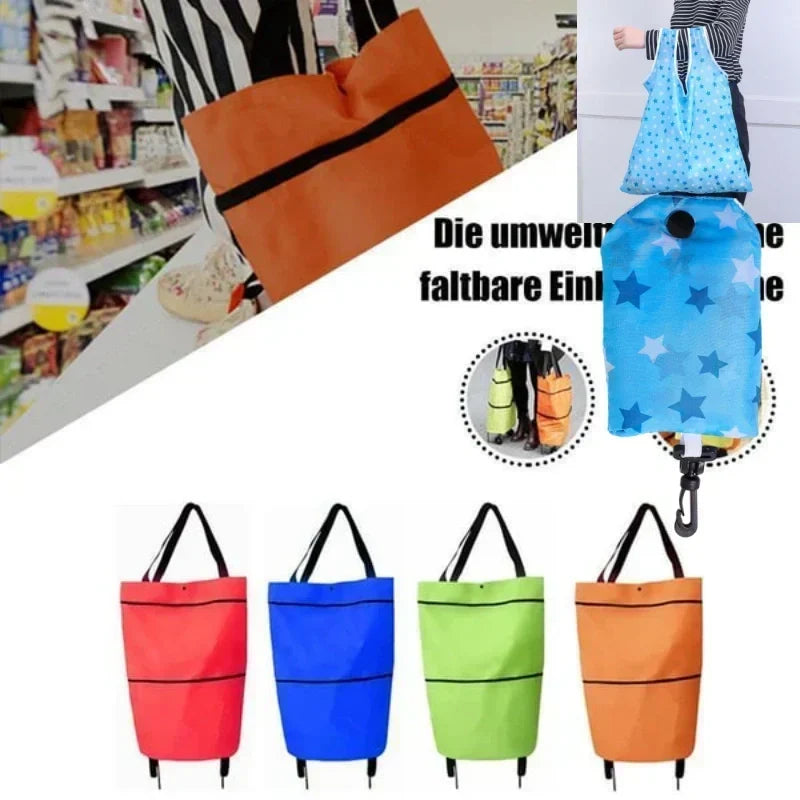 ⏰Last Day Promotion Only £12.99 ‼️🛒2-in-1 Foldable Shopping Cart✨Portable Lightweight Grocery Trolley