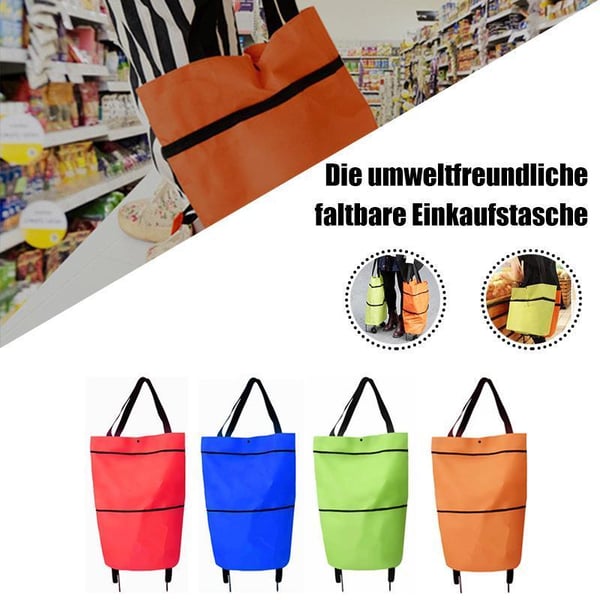 ⏰Last Day Promotion Only £12.99 ‼️🛒2-in-1 Foldable Shopping Cart✨Portable Lightweight Grocery Trolley