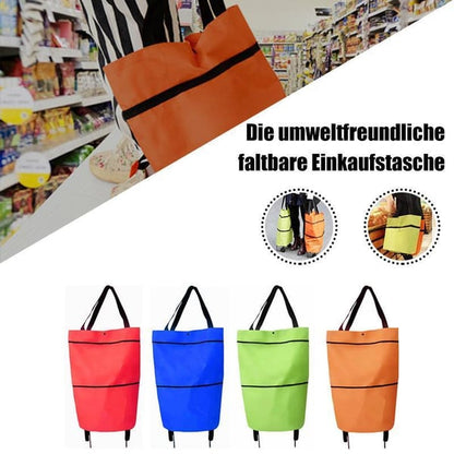 ⏰Last Day Promotion Only £12.99 ‼️🛒2-in-1 Foldable Shopping Cart✨Portable Lightweight Grocery Trolley