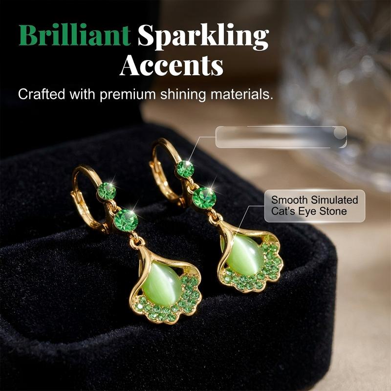 Elegant Ginkgo Leaf Tassel Earrings