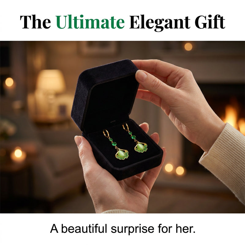 Elegant Ginkgo Leaf Tassel Earrings