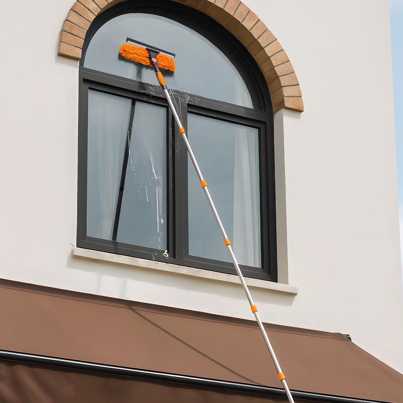 2-in-1 Window Squeegee with Long Extension Pole