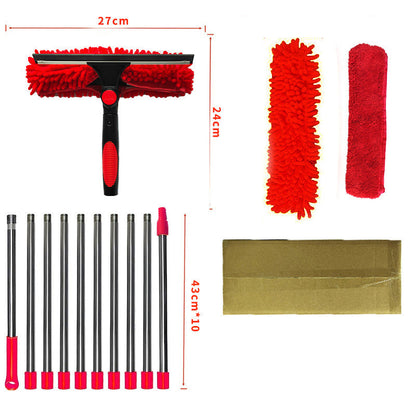 2-in-1 Window Squeegee with Long Extension Pole
