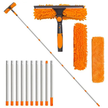 2-in-1 Window Squeegee with Long Extension Pole