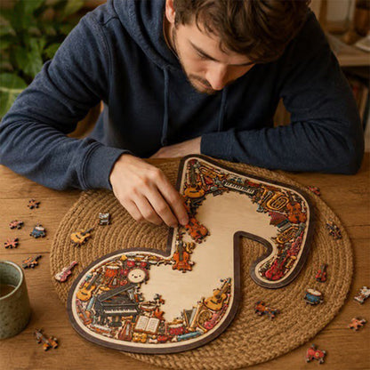 Wooden Musical Note Jigsaw Puzzle