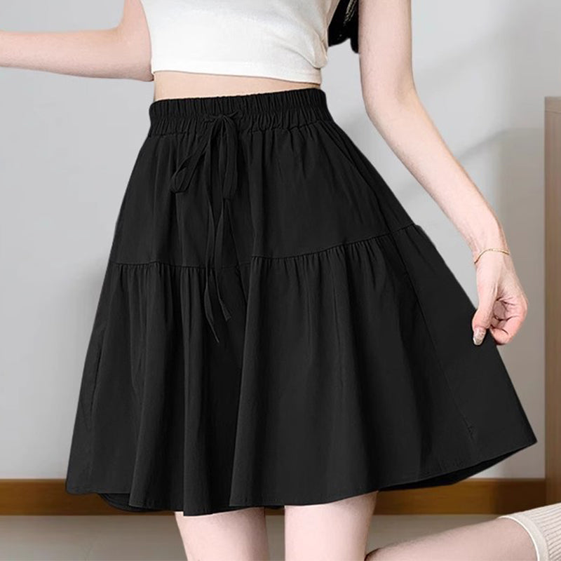 Women High Waist Skirt Pants Wide Leg Ruffle Culottes
