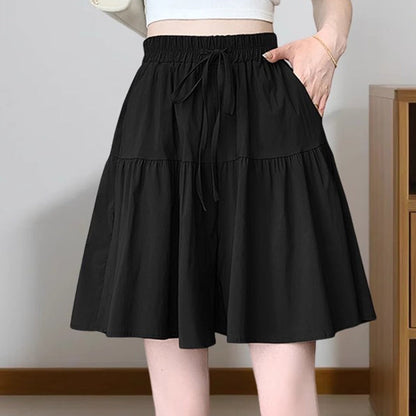 Women High Waist Skirt Pants Wide Leg Ruffle Culottes