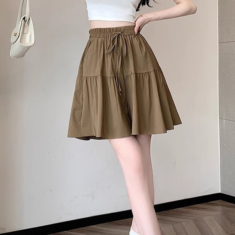 Women High Waist Skirt Pants Wide Leg Ruffle Culottes