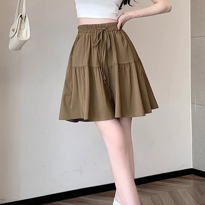 Women High Waist Skirt Pants Wide Leg Ruffle Culottes