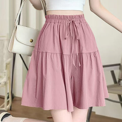 Women High Waist Skirt Pants Wide Leg Ruffle Culottes