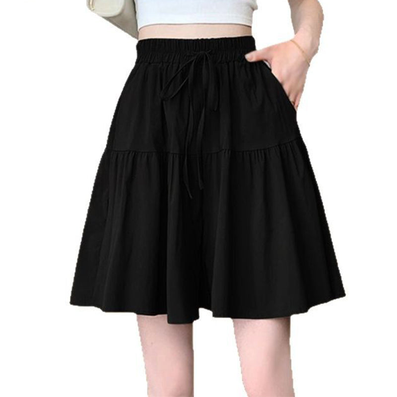 Women High Waist Skirt Pants Wide Leg Ruffle Culottes
