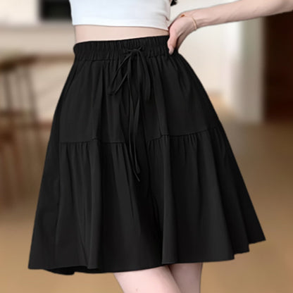 Women High Waist Skirt Pants Wide Leg Ruffle Culottes
