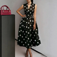 Women's Polka Dot Sleeveless V-Neck Dress