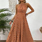Women's Polka Dot Halter Neck Dress