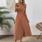 Women's Polka Dot Halter Neck Dress