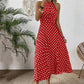 Women's Polka Dot Halter Neck Dress