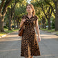 Women's Elegant Leopard Print Lapel Dress