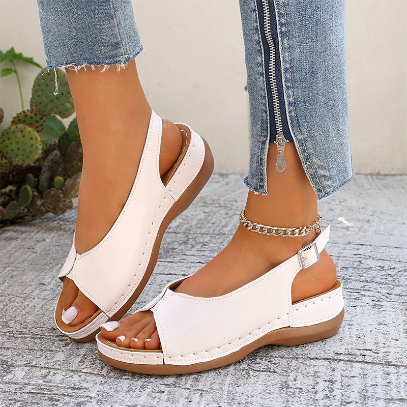 Women’s Vintage Peep-Toe Comfort Sandals