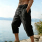 Men's Linen Blend Cargo Capri Pants