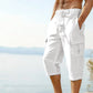 Men's Linen Blend Cargo Capri Pants
