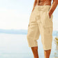 Men's Linen Blend Cargo Capri Pants