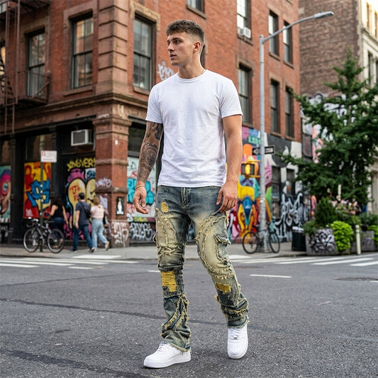 Men's Deconstructed Frayed Flare Jeans✈️Free Shipping