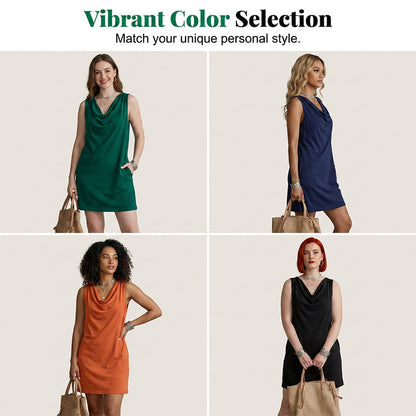 Elegant Slim Fit Cowl Neck Dress