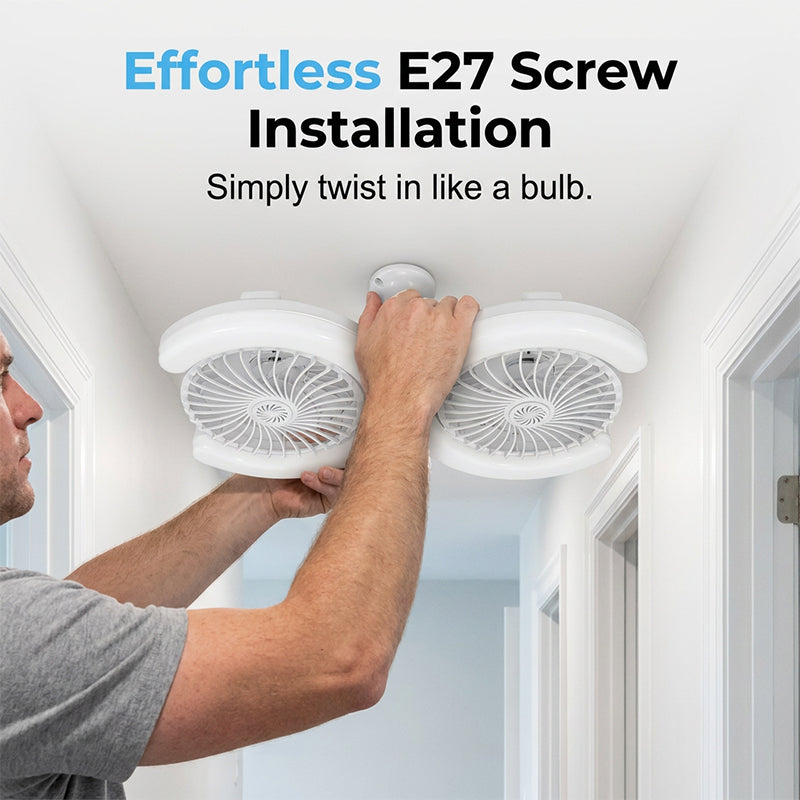 Dual-Head LED Ceiling Fan with Light